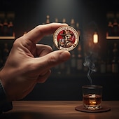  Samlarmynt från Old Bastards Bourbon Club, bourbon fixar nästan allt – idioter ingår ej, utmaningsmynt, vintage whisky &Bourbon samlarmynt, Old Bastards whiskey club-mynt