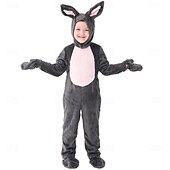 cheap Animal Costume-Carnival Costume 2026 Kigurumi Pajamas Fancy Costume Onesie Costume Rabbit Bunny Cute Hooded Fleece Kid's Boys' Girls' Carnival Easter Party Performance Homewear Dress Up