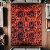 billiga Områdesmattor-Vintage persisk matta, fläckbeständig och lätt att rengöra, etnisk soffpläd, halkfri sängmatta i sovrummet, slitstark och elegant golvdekor i vardagsrummet