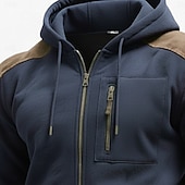 preiswerte Taktische Kapuzenjacke-Herren Kapuzensweatshirt Vollreißverschluss-Kapuzensweatshirt Taktischer Kapuzensweatshirt Schwarz Marineblau Mit Kapuze Einfach Reißverschluss Farbblock Lässig Täglich Sport &amp; Outdoor Cool