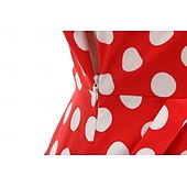 baratos Dresses-1950s Retro Vintage Rockabilly Midi Swing Dress Flare Dress Short Sleeves Polka dots Fit &amp; Flare Fancy Dress Women's Carnival Valentine's Day Casual Homecoming Retro Theme Party Adults' Dress Spring