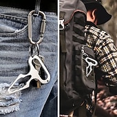 abordables Loisirs en Plein Air-Porte-clés multifonctionnel 3 pièces pour l'extérieur, conception durable et compacte, idéal pour le camping, la randonnée et le quotidien, comprenant un ouvre-bouteille, des mini-outils et un porte-clés.