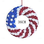 olcso USA 250.-250 Év Amerikai Függetlenség Napi Otthoni Ajtó Dekorációk Piros Kék és Fehér Koszorúk Ünnepi Parti Függetlenség Napi Koszorúk