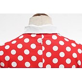 preiswerte Kleider-1950er Retro Vintage Rockabilly Knielang Swing-Kleid Ausgestelltes Kleid Kurze Ärmel Tupfen Tailliert und ausgestellt Kostüm Mädchen Karneval Valentinstag Lässig Heimkehr Retro-Mottoparty Kinder Kleid