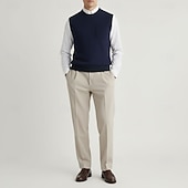 economico Maglioni di lana da uomo-maglione girocollo da uomo in pura lana e cashmere di alta qualità, classico, morbido, caldo e traspirante
