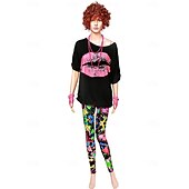 billiga Outfits-Disko 80-talet Kläder T-shirt Damasker med tillbehör Kontor / företag Maskeradkläder Dam Karnevalsdräkt Maskerad Fest / afton Prideparad Pride månad Vuxen Mer accessoarer Damasker T-shirt