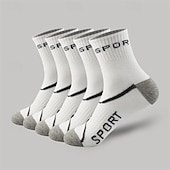 abordables calcetines de hombre-Hombre 10 pares Calcetín Calcetines para correr Calcetines informales Negro Blanco Color Bloque de color Texto Exterior Vacaciones Ropa Cotidiana Medio Primavera Otoño Moda Ropa de calle