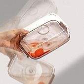 voordelige Keukenopslag-4 stuks handmatige vacuüm bewaardozen (3 dozen + 1 luchtpomp), vierkant ABS-materiaal met deksel, inclusief luchtpomp, vervangende bewaardoos voor in de koelkast, geschikt voor fruit, groenten, granen