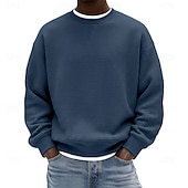 olcso Alap pulóverek-Férfi Pulóver Gofris pulóver Pulóver kapucnis pulóver Vörösbor Fekete Fehér Világoszöld Sötétkék Terített nyak Sima Texturált Hétköznapi Napi Sport &amp; Szabadtéri Poliészter Utcai sikk Menő Sportruházat