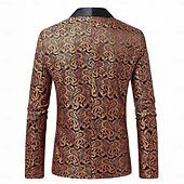 voordelige Tops-Disco 1980s Tuxedo Suits &amp; Blazers Lapel Collar Blazer Long Sleeves Disco Jacquard Fancy Dress Men's Carnival Costume Halloween Carnival Masquerade Club Pride Parade Pride Month Adults' Tuxedo