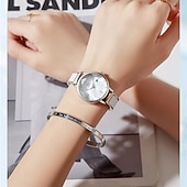 ieftine Ceasuri Quartz-Ceas de afaceri pentru femei decorat cu lumină strălucitoare care emană o luxos ușor suprafață de oglindă în formă de diamant cadou de Ziua Îndrăgostiților pentru femei ceas cu quartz casual