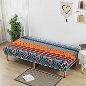abordables Couverture du canapé Futon-Housse de canapé-lit extensible en tissu imprimé, disponible en 3 tailles différentes, housse de canapé sans accoudoirs, housse de banc élastique, protection décorative pour le Nouvel An, décoration