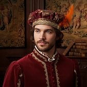 preiswerte Zubehör und mehr-Retro Vintage Mittelalterlich Renaissance Hut Prinz Vampir Edelmann Kostüm Herren Maskerade Party Erwachsene Hut