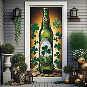 Χαμηλού Κόστους Γκαράζ &amp; Πινακίδες Πόρτας-Ημέρα St. Patrick Αφίσες Κάλυμμα πόρτας Πανό εξωτερικού χώρου Πράσινο καπέλο Τριφύλλι χαριτωμένο στυλ 3D Πάρτι Κοιτώνας Δωμάτιο Εφήβων Κοιτώνας Κολλεγίου Υπνοδωμάτιο Guys Man Cave Frat Φόντα λήψης