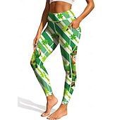  Svatý Patrik Dámské legíny na pilates Fitness kalhoty Legíny na cvičení Kapsy Kolkovné Boční kapsy Pilates Tělocvična Cvičení v tělocvičně Kalhoty Cyklistické kalhoty Legíny Komiks Barevné bloky