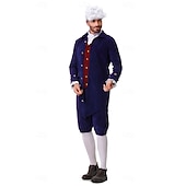  250. rocznica USA Rokoko Barok Stroje Długie rękawy George Washington Kolonialne Wojna o niepodległość Strój na bal maskowy Męskie Karnawał Dzień Niepodległości 4 lipca Doroślu Płaszcz Spodnie