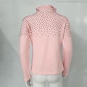 cheap Figure Skating Jackets &amp; Vests-Figure Skating Fleece Jacket Women's Girls' Ice Skating Jacket Top Sky BlueStretchy Training Competition Skating Wear Thermal Warm Crystal / Rhinestone Long Sleeve Ice Skating Figure Skating