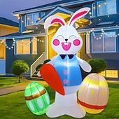 Недорогие Ландшафтные огни-Надувная пасхальная декорация со светодиодной подсветкой, кролик, пасхальные яйца, морковка, для использования внутри и снаружи помещений, во дворе, саду, на лужайке, для создания атмосферы вечеринки, декоративные светильники и реквизит.