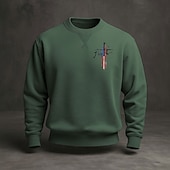 お買い得  メンズ 3D スウェットシャツ-アメリカ建国250周年 男性用 スウェットシャツ クルーネック ブルー ライトブルー ブラック ホワイト イエロー 冬 春 &amp; 秋 デザイナー S M L XL 2XL 3XL