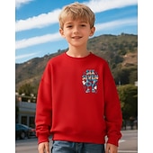 cheap Boy's 3D Funny Humor-Unisex Boys' 3D Graphic Funny Slang 67 Sweatshirt Pullover Long Sleeve 3D Print Spring Fall Active Fashion Streetwear Kids 4-12 Years Crew Neck Casual Daily Outdoor Regular Fit