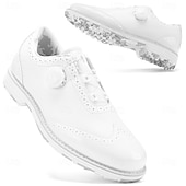 voordelige Heren Golf Schoenen-Heren golfschoenen – comfortabel wit en bordeauxrood design voor optimale prestaties en stijl op de golfbaan.