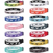 halpa Lahjat-15 kpl wwjd kristillinen rannekorusetti, sopii miehille ja naisille, säädettävät rannekorut irtotavarana, täydellinen lahjaksi - Jeesus tekee rannekorut