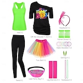 voordelige Outfits-Outfits Tutu Hemd Schijf Jaren '80 Volwassenen Dames Maskerade Feesten &amp; Uitgaan Prideparade Trots maand Aankleden