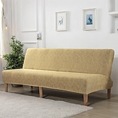 abordables Couverture du canapé Futon-Housse de canapé-lit extensible en tissu imprimé, disponible en 3 tailles différentes, housse de canapé sans accoudoirs, housse de banc élastique, protection décorative pour le Nouvel An, décoration