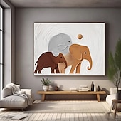 cheap Abstract Paintings-Large Textured Animal Painting Modern Handmade Elephant Plaster Art Large Textured Hand-Painted Plaster Abstract Contemporary