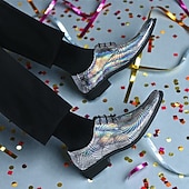 preiswerte Männer Schuhe-Männer Mardi Gras farbenfrohe schillernde Schlangenprint Anzugschuhe metallic grün und lila Schnürdesign stylisch und mutig ideal für Karneval und festliche Feiern