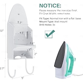 זול אחסון וארגון-מתלה לקרש גיהוץ, מתלה למגהץ עם מתלה לקרש גיהוץ, מתקן למגהץ עמיד בחום לקיר לרוחב מקסימלי של 5 אינץ'