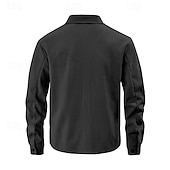 abordables camisa con botones para hombre-Hombre Camisa Camisa casual Camisa de playa Camisa de Pana Abotonar la camisa Negro Marrón Verde Ejército Albaricoque Gris Manga Larga Color sólido Diseño Diario Vacaciones Bolsillo Ropa Moda Casual