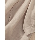 Χαμηλού Κόστους Βασικά Ψεύτικα Πουκάμισα-Γυναικεία Μπλούζα Λινό από ψεύτικο βαμβάκι Κεντητό Κουμπιά Φλοράλ Στυλάτο Καθημερινό 3/4 Μήκος Μανικιού Μανδαρίνο Κολλάρο Κανονικά μπλουζάκια Καθημερινά Ανθισμένο Ροζ Βυσσινί Πορτοκαλί Χακί