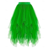 Χαμηλού Κόστους Κάτω-Φανταστική φορεσιά Φούστα από τούλι Ρετρό / Βίντατζ Δεκαετία '80 Πολυεπίπεδο High Low Φουσκωμένος Ενηλίκων Γυναικεία Απόκριες Πάρτι Επίδοση Χορός Μπαλέτο Ντύνομαι