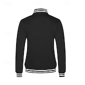 economico Giubbotti Casual-Per uomo Giacca Leggera Giacca Casual Giacca College Casuale Quotidiano Tasca Primavera Autunno A righe Streetwear Elegante Colletto Mao Regolare Nero Rosso Blu marino Blu reale Grigio chiaro Giacca