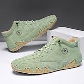 economico Stivaletti alla caviglia-stivali da uomo in similpelle verde fatti a mano: design unico e resistente con vestibilità comoda, ideali per l'uso casual, all'aperto e quotidiano