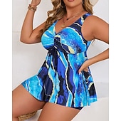 Недорогие Серфинг Танкини и Бикини-Жен. Купальный костюм 2 предм. Swimsuits тропический Ультралегкий (UL) Утягивание живота Эластичный Без рукавов Купальники Серфинг Для погружения с трубкой Лето