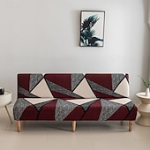 abordables Couverture du canapé Futon-Housse de canapé-lit extensible en tissu imprimé, disponible en 3 tailles différentes, housse de canapé sans accoudoirs, housse de banc élastique, protection décorative pour le Nouvel An, décoration