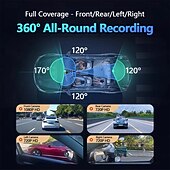 levne Videorekordéry do auta-1080p Nový design / Full HD / Sledování 360 ° Auto DVR 170 stupňů Široký úhel 3 inch LCD Dash Cam s WIFI / Noční vidění / Parkovací mód 4 infra LED Záznamník vozu
