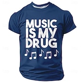  Voor heren Muziek Grappig jargon T-shirt Korte mouw T-shirt 3D-afdrukken Strakke ronde hals Overhemd Modieus Dagelijks Dagelijks Straat blauw Zwart Rood Zomer Lente Kleding S M L XL XXL XXXL