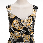 economico Vestiti-Anni 1950 Retrò Vintage Midi Abito Swing Vestito Svasato Senza maniche Aderente &amp; Svasato Costume Per donna Carnevale San Valentino Casuale Ritorno a casa Festa a tema retrò Adulti Vestito Primavera