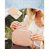 お買い得  収納＆整理-スナップデザインのPUレザージュエリー収納バッグ10個入り。3.15 x 3.15インチ。リング、ネックレス、様々な色のアクセサリーの収納に最適です。