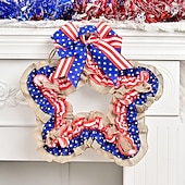 olcso USA 250.-250 Év Amerikai Függetlenség Napi Otthoni Ajtó Dekorációk Piros Kék és Fehér Koszorúk Ünnepi Parti Függetlenség Napi Koszorúk