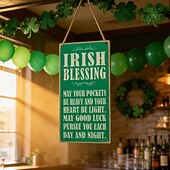  Szent Patrik napja ír áldás fa függő tábla ír söröző rusztikus falidísz a házba bárba pubba játékszobába jó szerencse és inspiráló idézet dekoráció