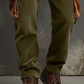 economico Pantaloni cargo-Per uomo Pantaloni Cargo Pantaloni in velluto a coste Pantaloni da Lavoro Elastico in vita Multi-tasche Gamba Dritta Patchwork Traspirante Lunghezza intera Casuale Quotidiano All'aperto Vacanza Moda