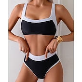 Недорогие Серфинг Танкини и Бикини-Жен. Купальный костюм Купальники Комплекты бикини Купальники Черный УПФ 50+ Без рукавов - Серфинг Пляж  Плавание Лето
