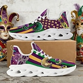 זול נעלי גברים-סניקרס ספורטיביות צבעוניות לגברים לחג המולד נעליים קלות עם ספיגת זעזועים לאירועי קרנבל מצעדים הליכה חיצונית טיולים וספורט יומיומי