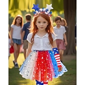 voordelige Bodems-250e jubileum VS Schijf Jaren '80 Onderrok Tutu Onder rok met accessoires Kostuum Dames Carnaval 2026 Carnavalskostuum Halloween Carnaval Maskerade Independence Day 4 juli Kinderen Rok Kousen Meer