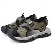 cheap Outdoor Sandals-Men's Navy Blue Sporty Sandals – Lightweight and Durable with Velcro and Adjustable Fit, Perfect for Outdoor Adventures