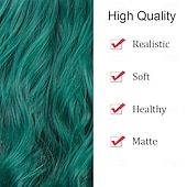  Parrucche Verdi Parrucca Sintetica Riccia con Frangia Parrucca Fatta a Macchina Corto Verde Capelli Sintetici Donne Festa Naturale Verde